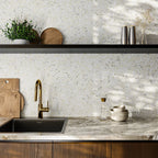 Santorini Calacatta Gold Swirled Petals Marble Mosaic Tile | Tile Club