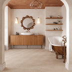 Santorini Crema Marfil Swirled Petals Marble Mosaic Tile | Tile Club