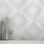 Santorini Geometric White Marble Mosaic Tile