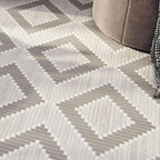 Santorini Geometric Wood Look Marble Mosaic Tile | Tile Club