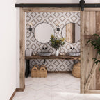 Santorini Geometric Wood Look Marble Mosaic Tile | Tile Club