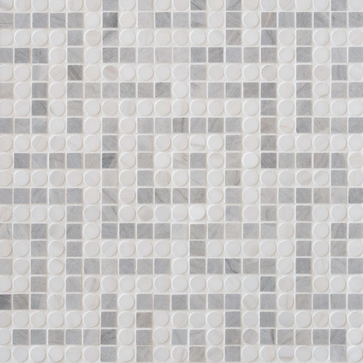 Santorini Gray Key Marble Mosaic Tile