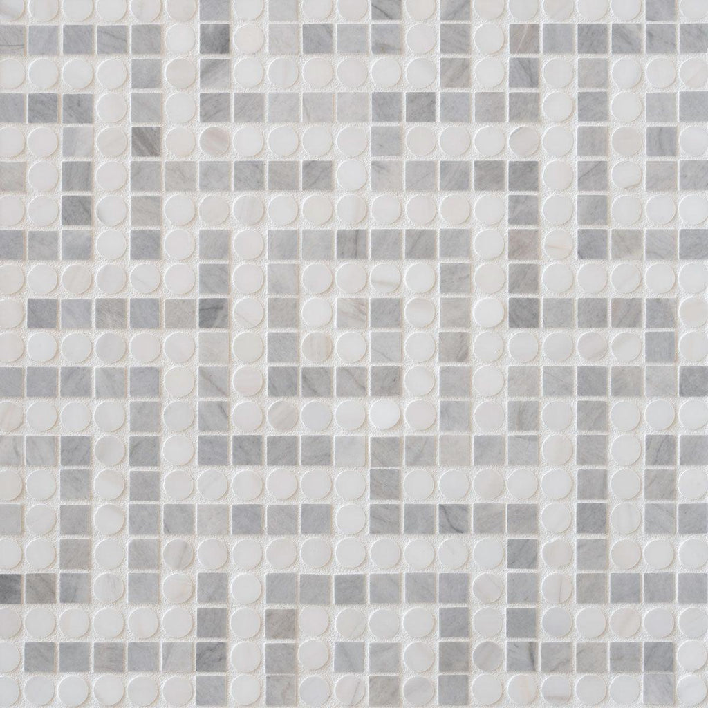 Key Tile Means Santorini Gray Key Marble Mosaic Tile | Micromosaic Pattern – Tile Club