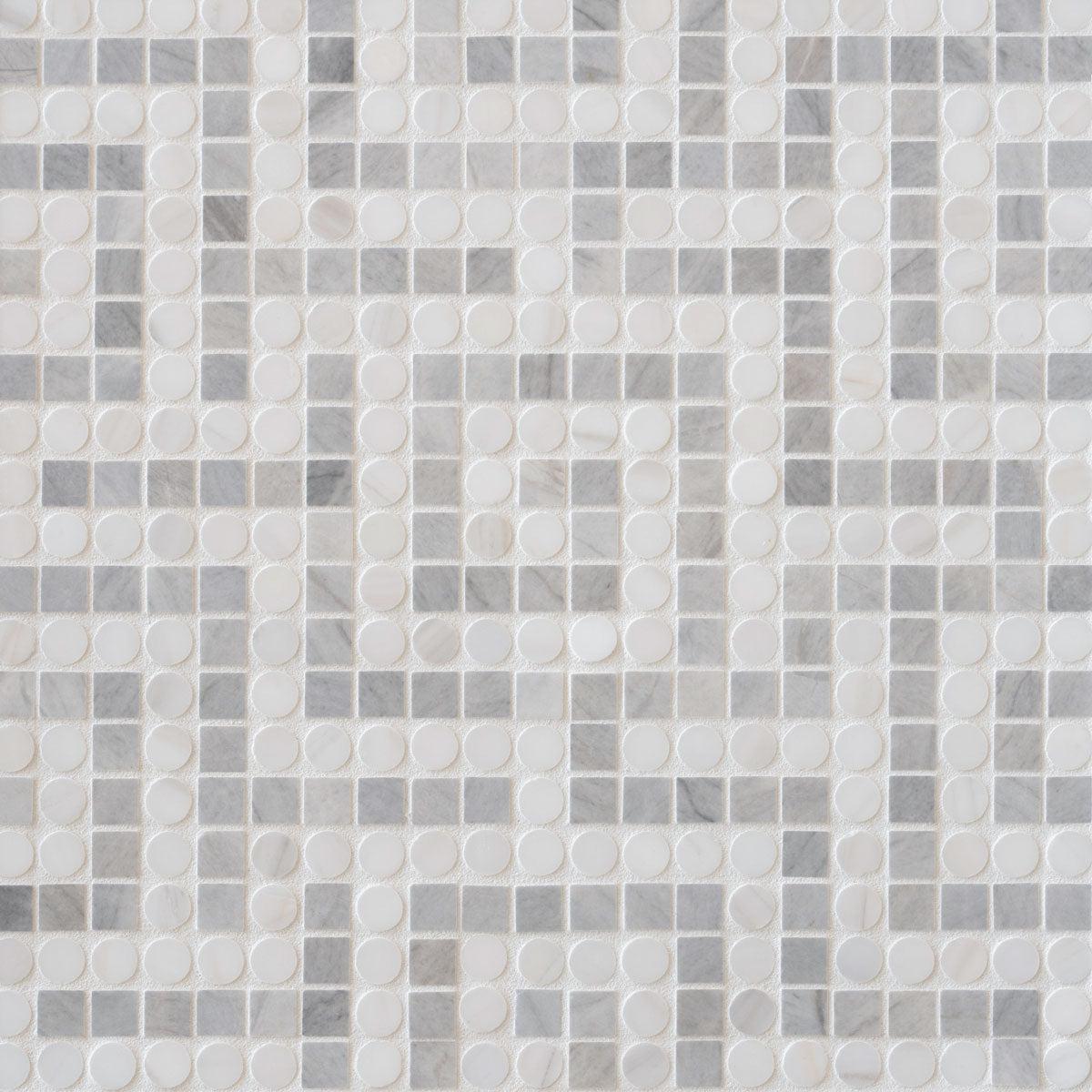 Santorini Gray Key Marble Mosaic Tile | Tile Club