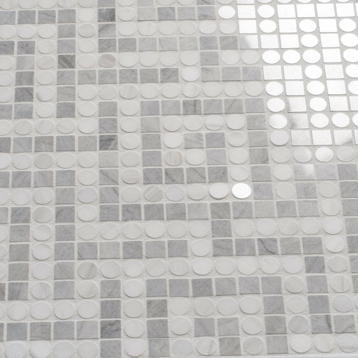 Santorini Gray Key Marble Mosaic Tile