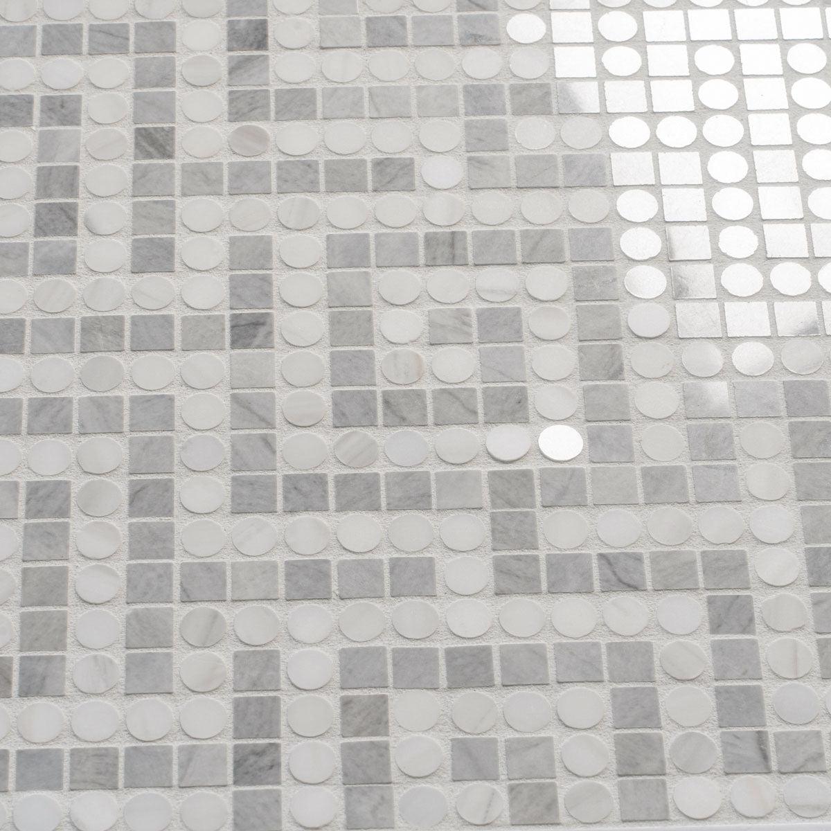Santorini Gray Key Marble Mosaic Tile | Tile Club