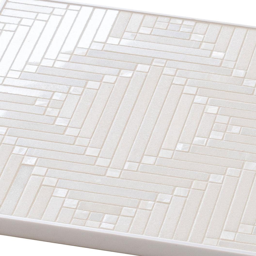 Santorini Geometric White Marble Mosaic Tile