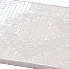 Santorini Geometric White Marble Mosaic Tile | Tile Club