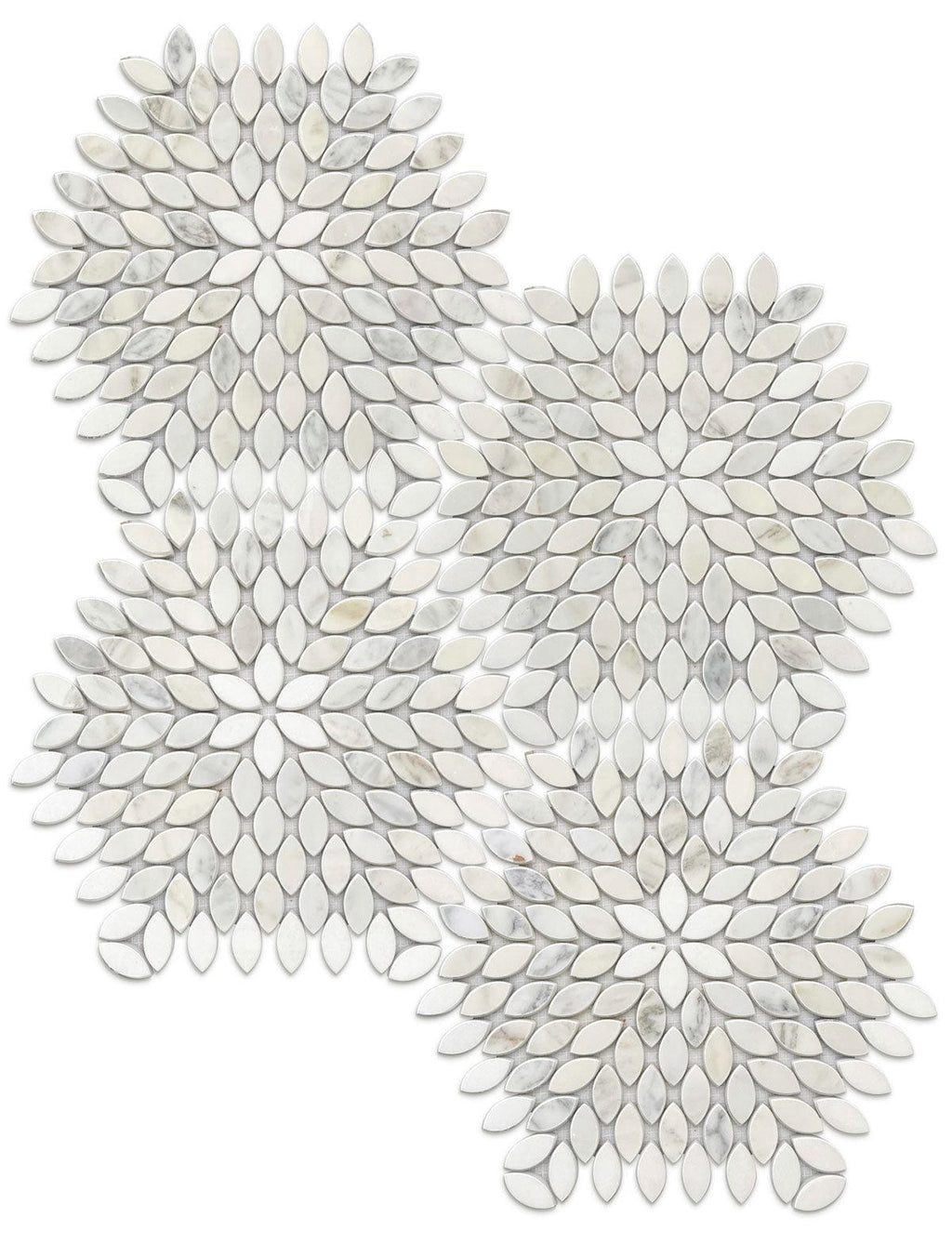 Santorini White Petals Marble Mosaic Tile | Tile Club