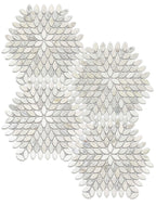 Santorini White Petals Marble Mosaic Tile | Tile Club