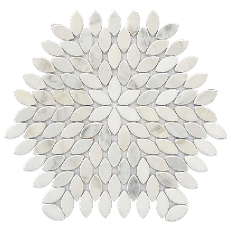 Santorini White Petals Marble Mosaic Tile