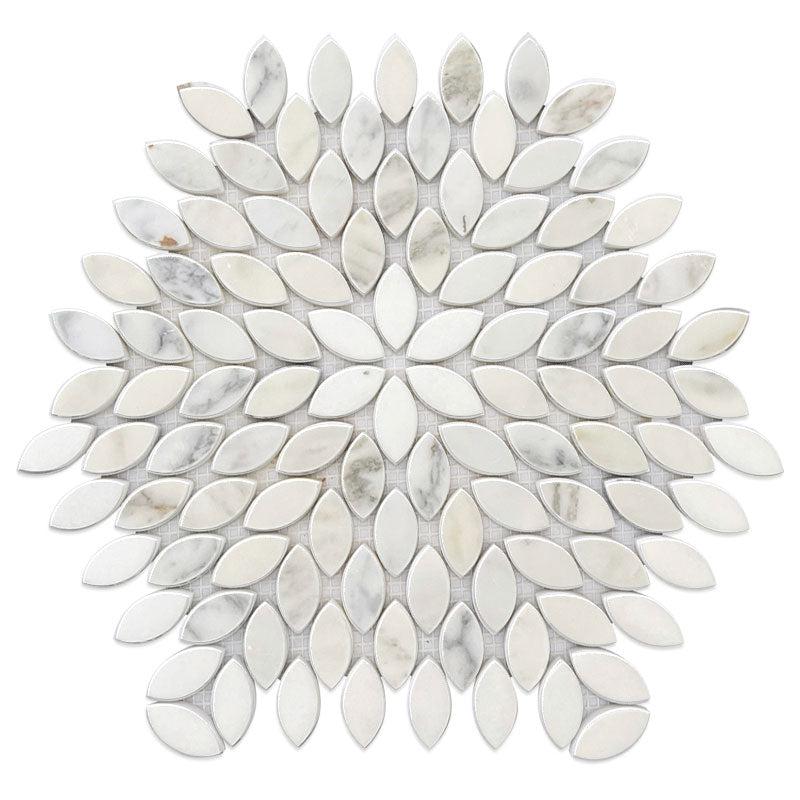 Santorini White Petals Calacata Gold Marble Tile
