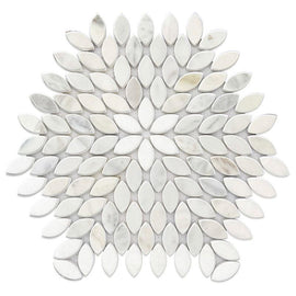 Santorini White Petals Marble Mosaic Tile