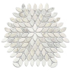Santorini White Petals Marble Mosaic Tile | Tile Club