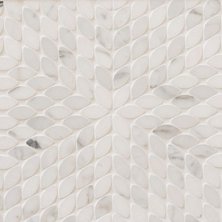 Santorini White Petals Marble Mosaic Tile | Tile Club