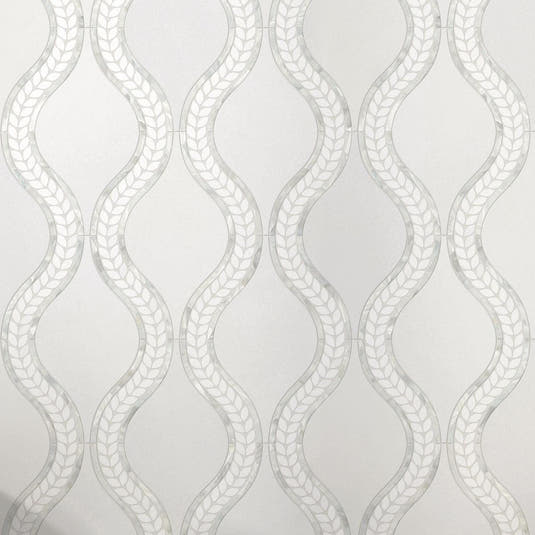 Santorini White Waves Marble Mosaic Tile