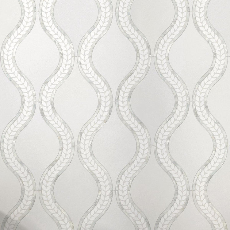 Santorini White Waves Marble Mosaic Tile