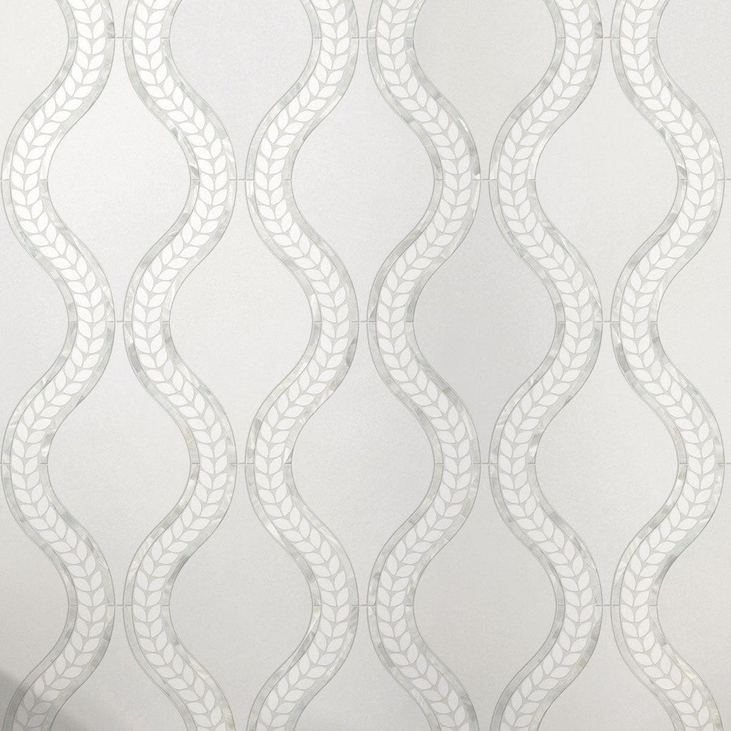 Santorini White Waves Marble Mosaic Tile