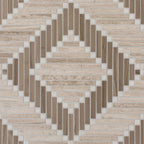 Santorini Geometric Wood Look Marble Mosaic Tile | Tile Club