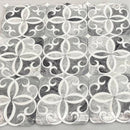 Scroll Calacatta Bluette and Thassos Marble Mosaic Tile | Tile Club