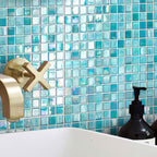 Sea Foam Mixed Squares Glass Tile | Tile Club