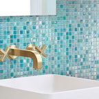 Sea Foam Mixed Squares Glass Tile | Tile Club