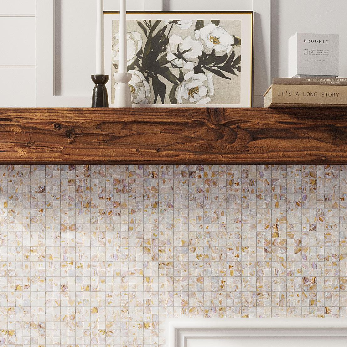 Seashell Dreams Square Mosaic Tile | Tile Club