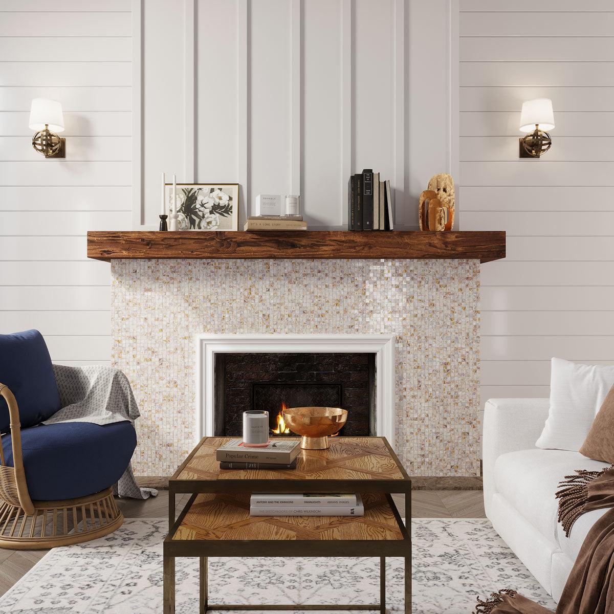 Seashell Dreams Square Mosaic Tile | Tile Club