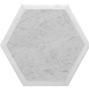 Selo Grand Hexagon Carrara And Thassos Marble Mosaic Sample