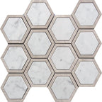 Tile Club | Selo Hex Carrara Marble Mosaic Wall & Floor Tile