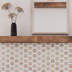 Selo Hex Wooden Beige Marble Mosaic Tile