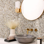 Serene White Mother Of Pearl Tight Joints Square Mosaic | Tile Club