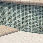 Shimmery Mountain Rock Mixed Squares Glass Pool Tile | Tile Club