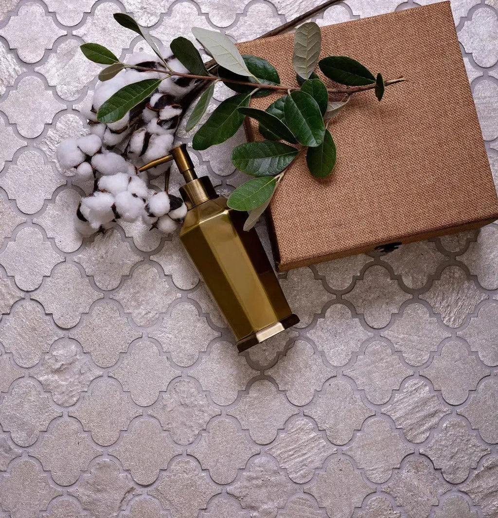 Silver Arabesque Mosaic Tile idea for grand wall