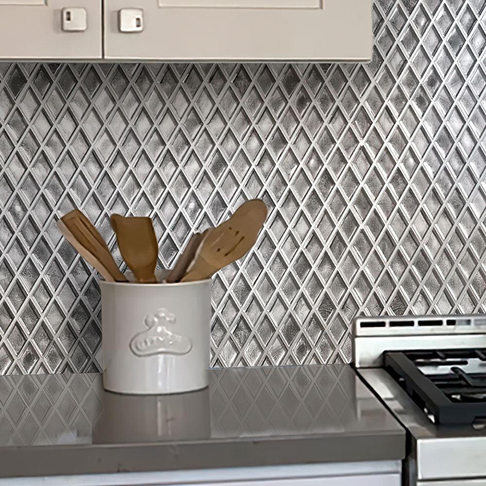 Diamond Glass Mosaic kithen wall