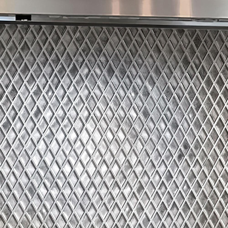 Silver Diamond Glass Mosaic Tile kitchen backsplash close-up