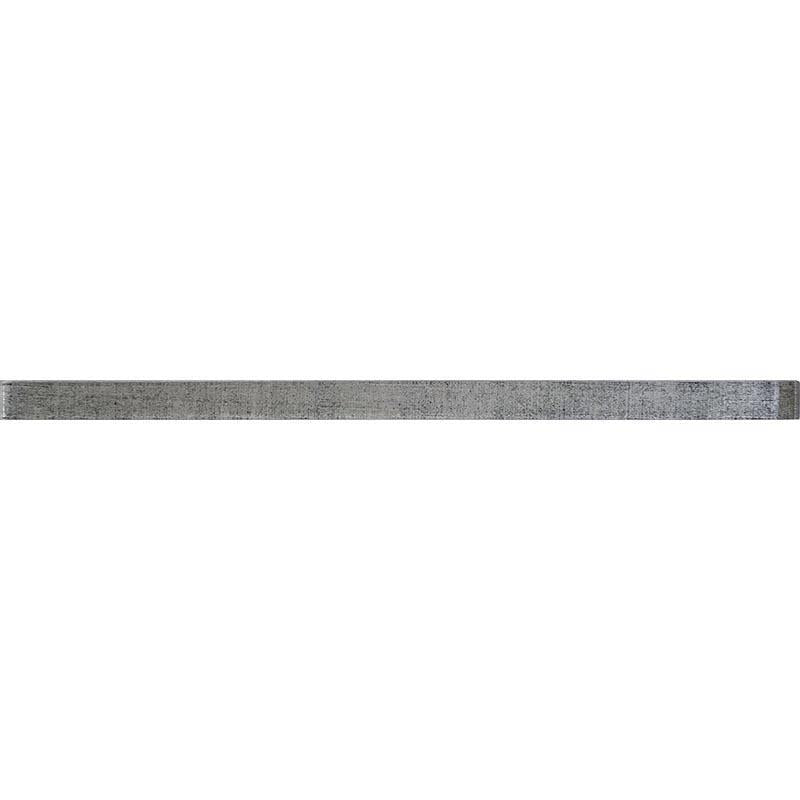 0.6" x 12" Silver Fabric Glass Pencil Liner | Tile Club | Home Decor Tiles