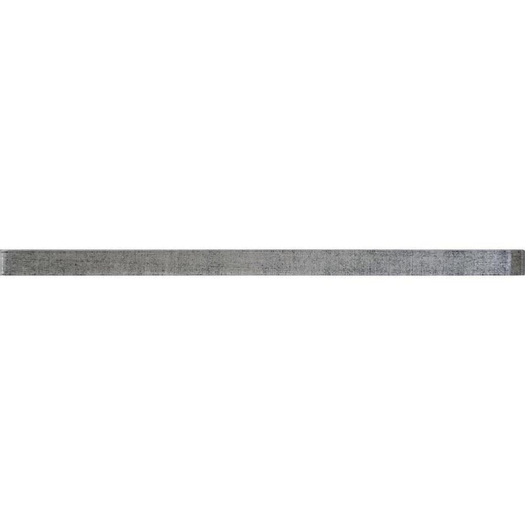 0.6" x 12" Silver Fabric Glass Pencil Liner | Tile Club | Home Decor Tiles