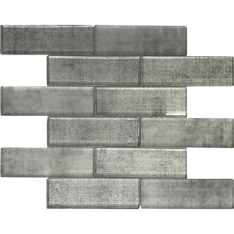 Silver Fabric Glass Subway Mosaic Tile | Tile Club | Position1