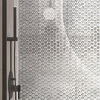 Silver Glass Penny Round Mosaic Tile | Tile Club