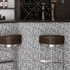 Silver White Sticks Marble Mosaic Tile Bar Facing