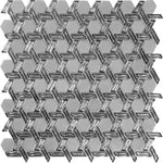 silver white hexagon glass tile