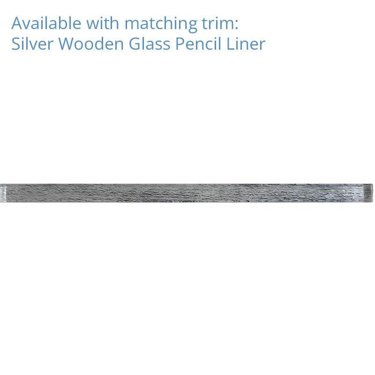 Silver Wooden Glass Subway Mosaic Tile | Tile Club