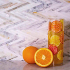 Skinny Chevron Calacatta Gold Tile For a Kitchen Backsplash