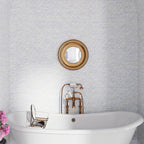 White marble stacked subway bathroom wall tile