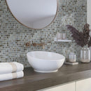 Slate Grey Mixed Squares Glass Pool Tile Bathroom Backsplash
