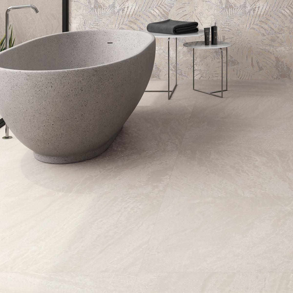 Slatestone Pearl Porcelain Bathroom Floor Tile