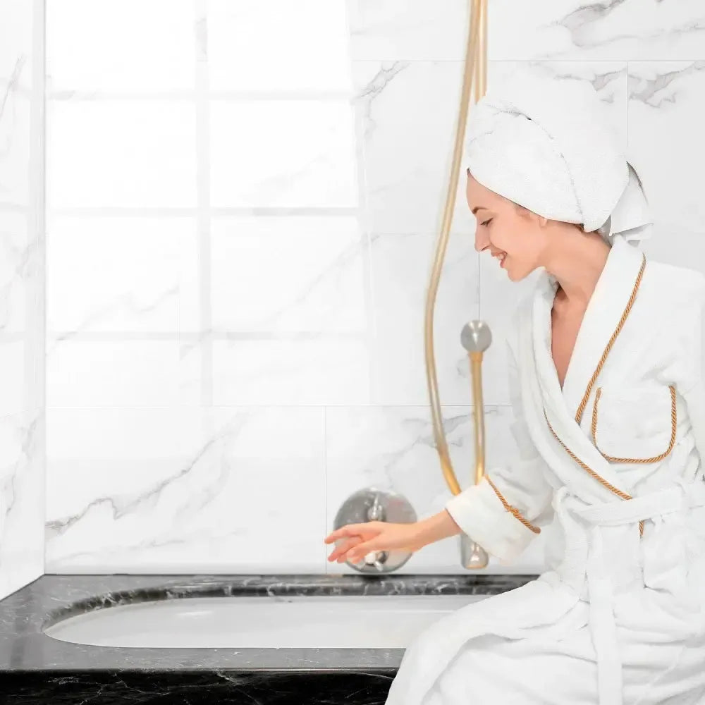 SlimTile Roseville Polished Marble Waterproof Wall Cladding | Tile Club