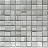 Snow White Foil Glossy And Frosted Square Mosaic Tile