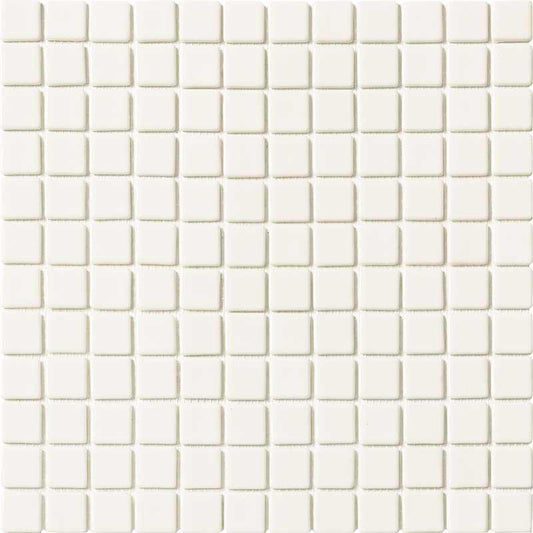 Solid White Non-Slip Glass Mosaic Tile